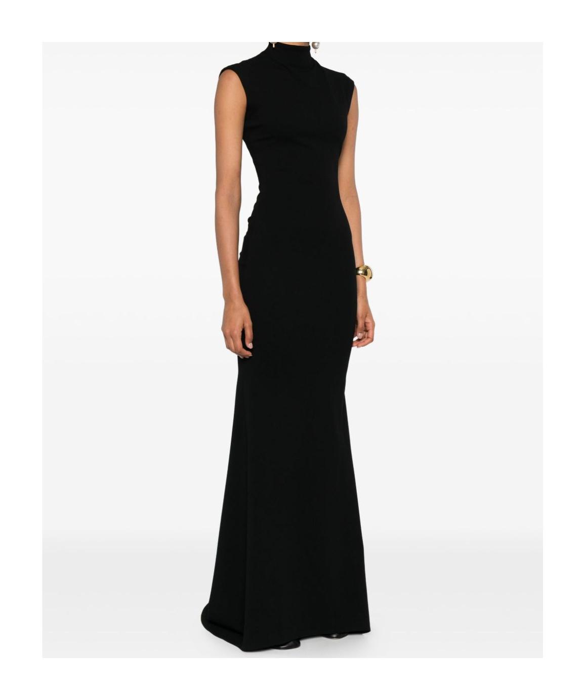 JACQUEMUS Womens Black La Robe Alba Cap-sleeves Stretch-woven Maxi Dress Product Image