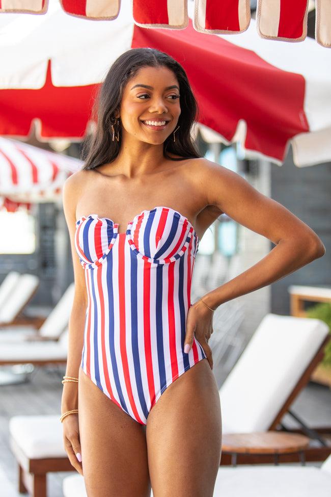All American Splash Red, White, and Blue One Piece Swimsuit FINAL SALE Product Image