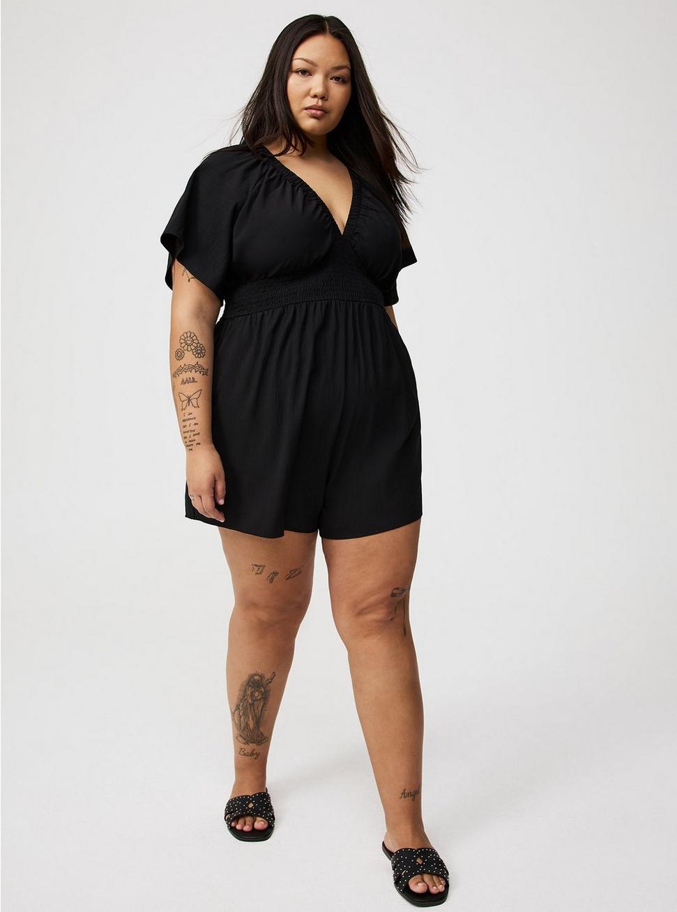 Double V-Neck Romper Product Image