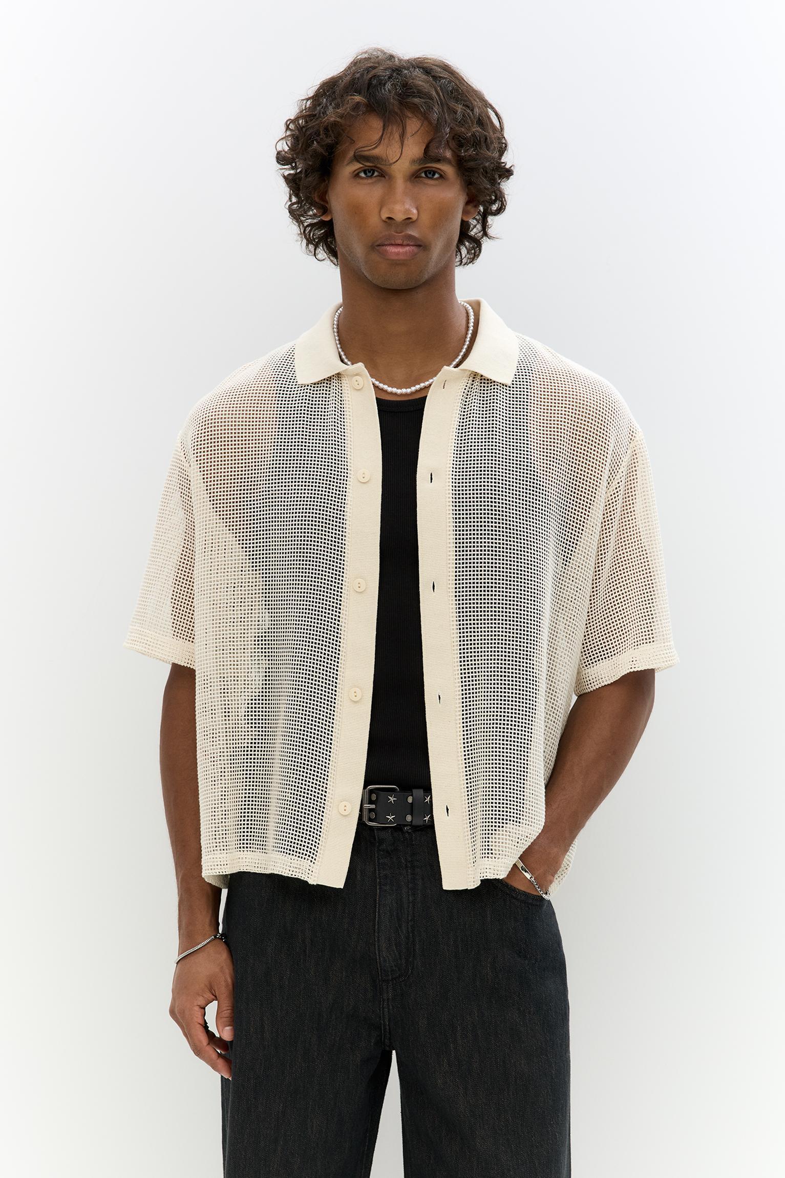 Short sleeve mesh shirt Product Image