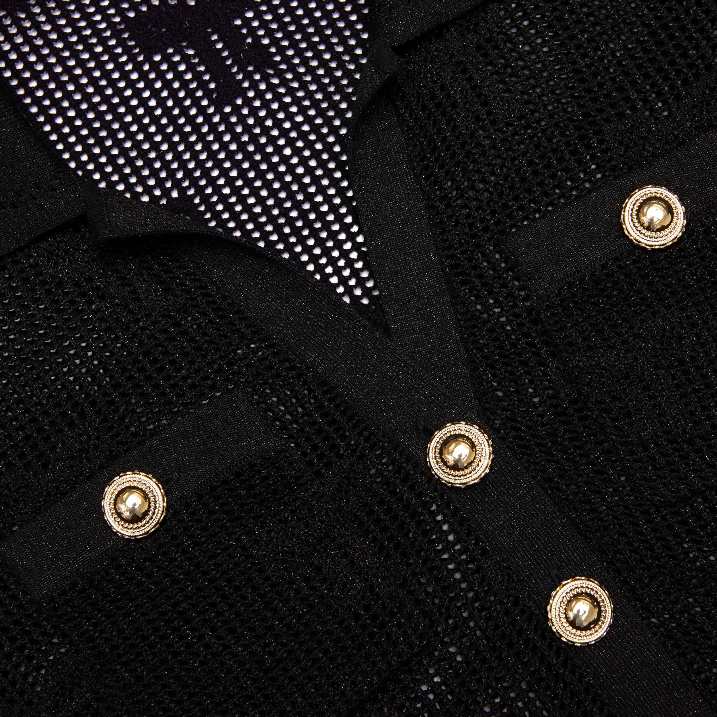 Black Bow Crochet Midi Dress Product Image