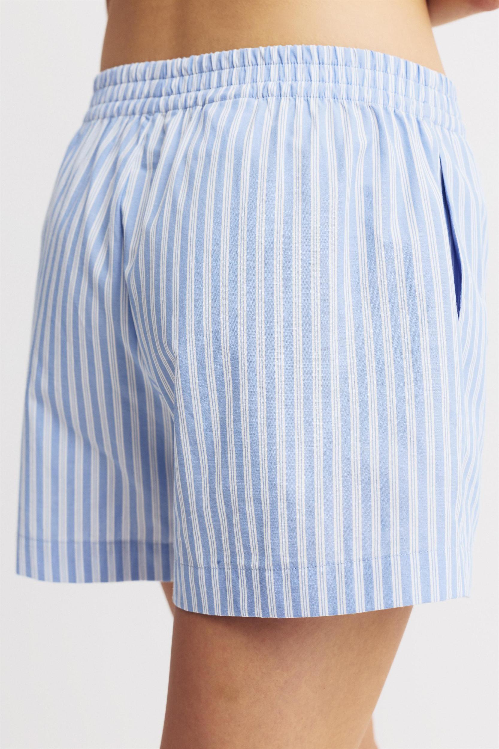 Striped poplin shorts Product Image