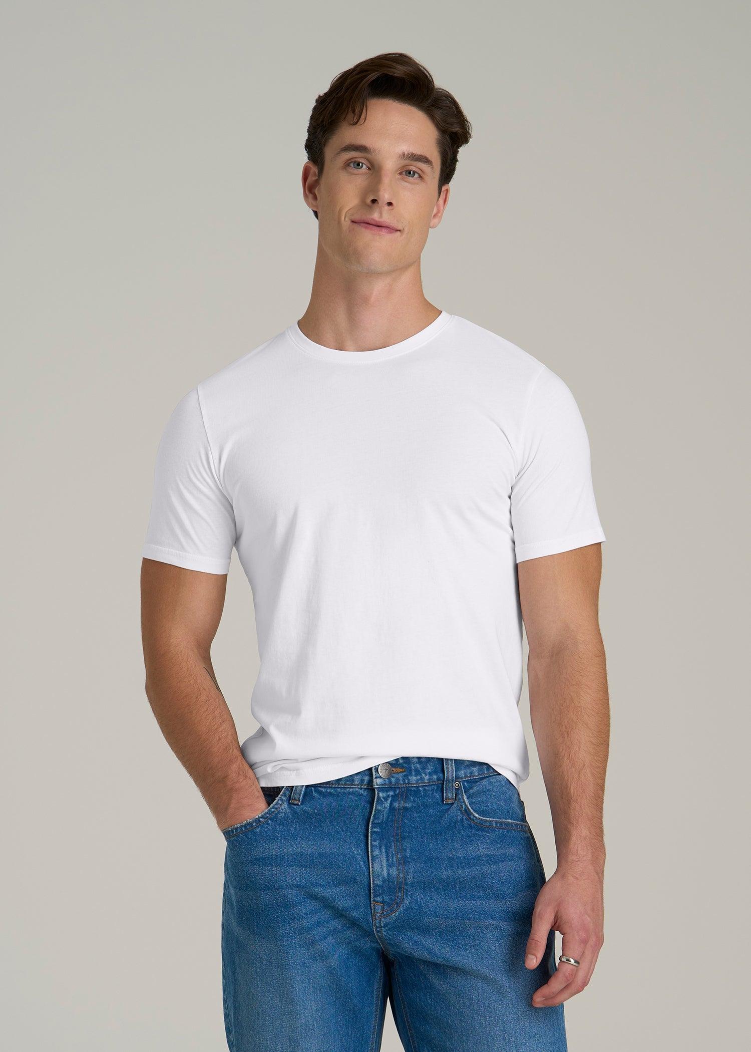 The Everyday Regular Fit Crewneck T-Shirt for Tall Men in White Male Product Image
