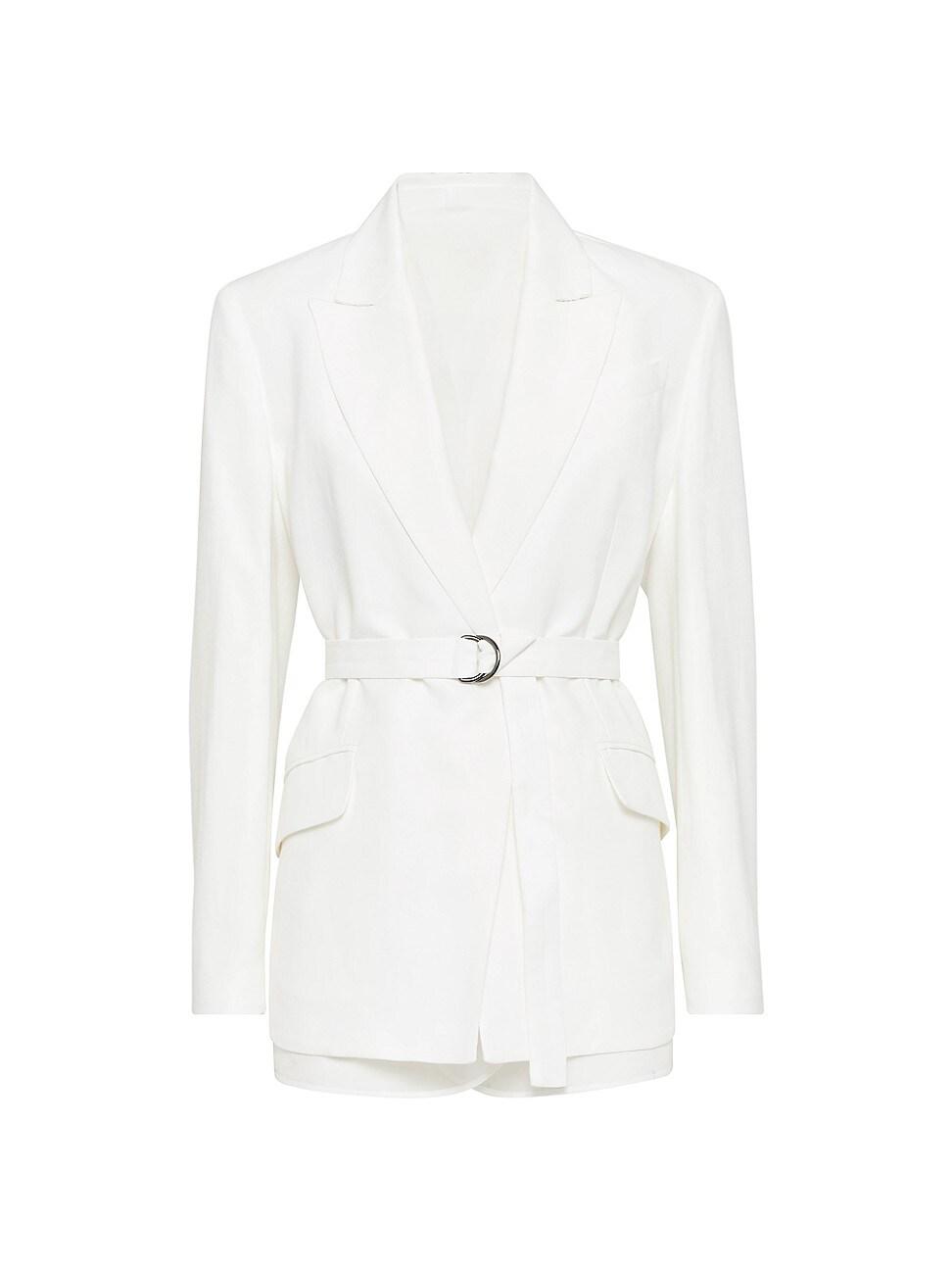 Womens Viscose and Linen Fluid Twill Blazer Product Image