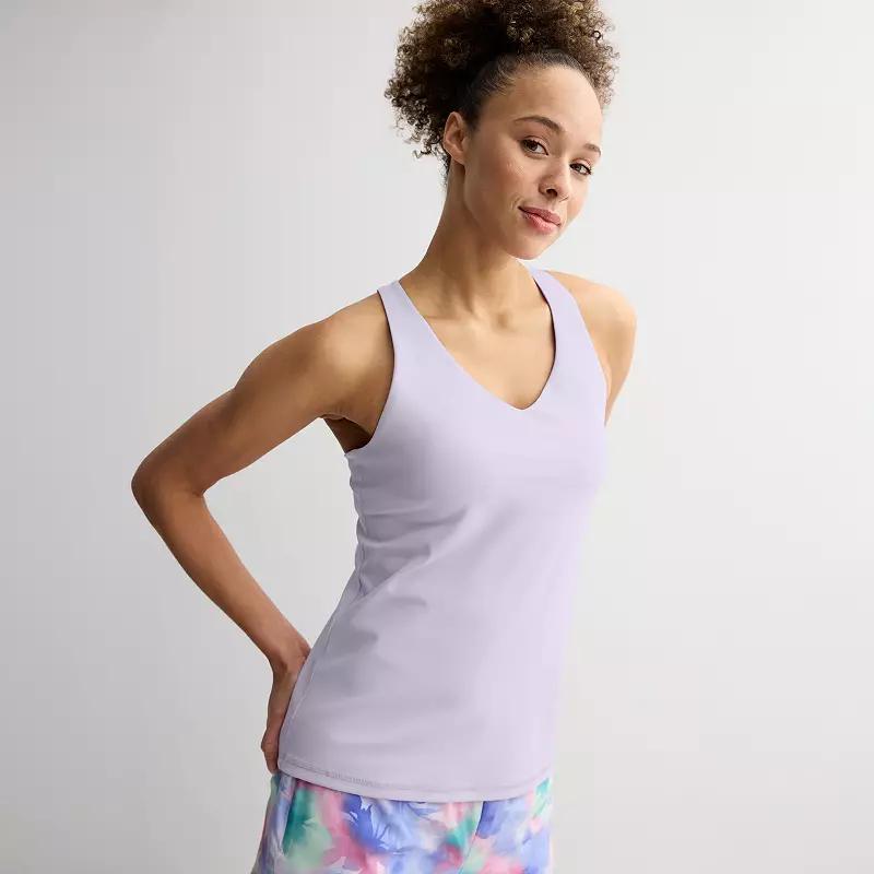 Women's Tek Gear® Ultrastretch Built-In Bra Racerback Tank Top, Size: Large, Behling Green Product Image