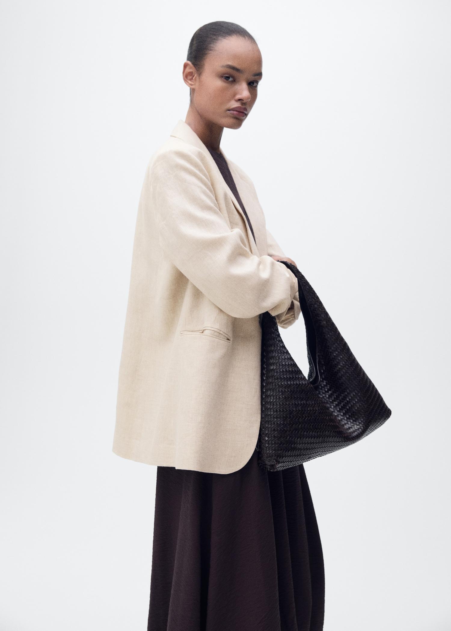 Linen suit blazer - Women | MANGO USA Product Image