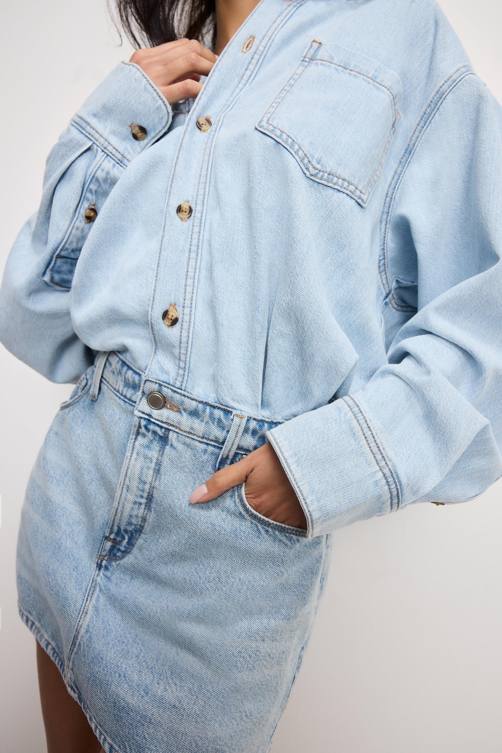 DENIM SHIRT DRESS | INDIGO795 Product Image