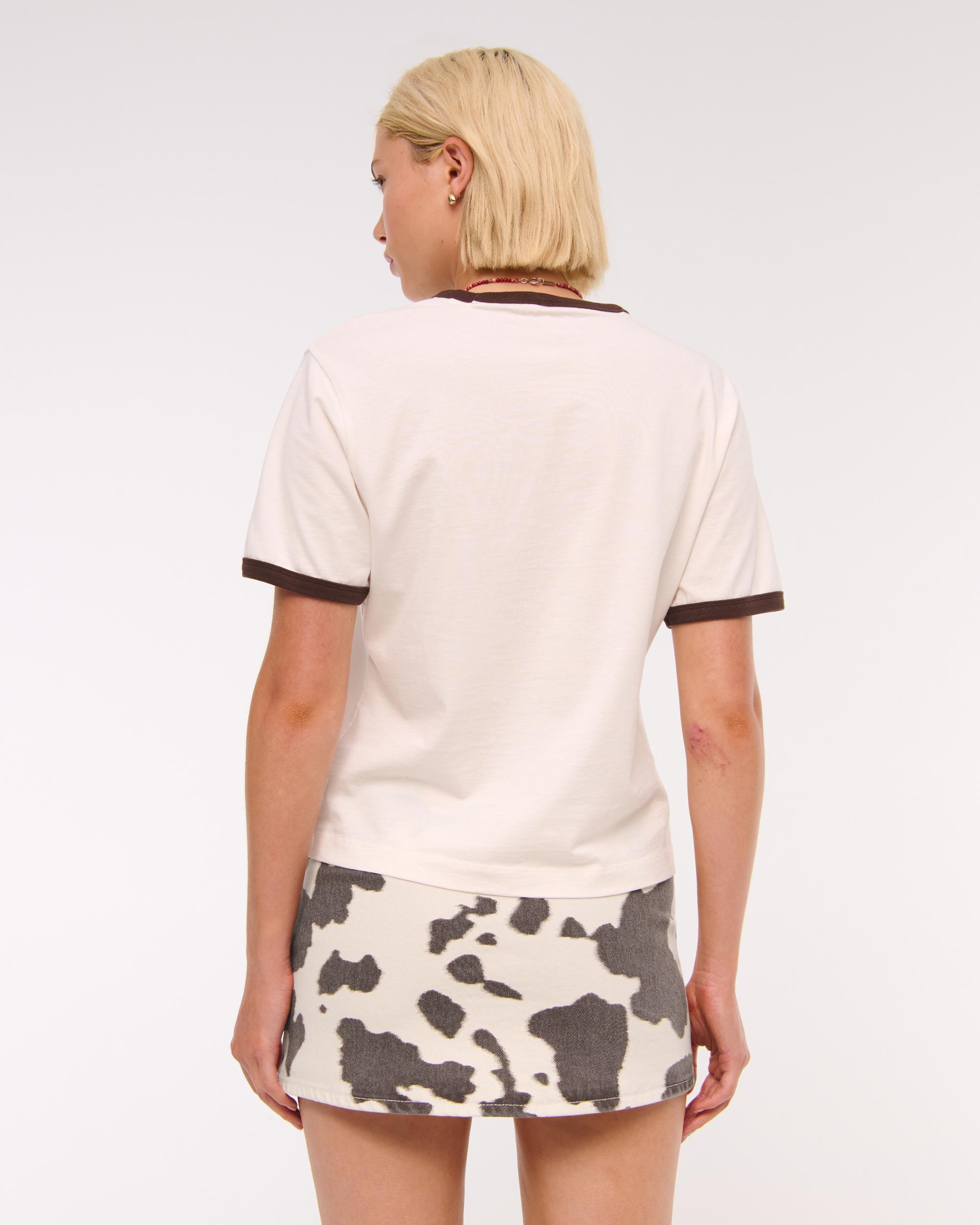 Mid Rise Belted Denim Mini Skort Product Image