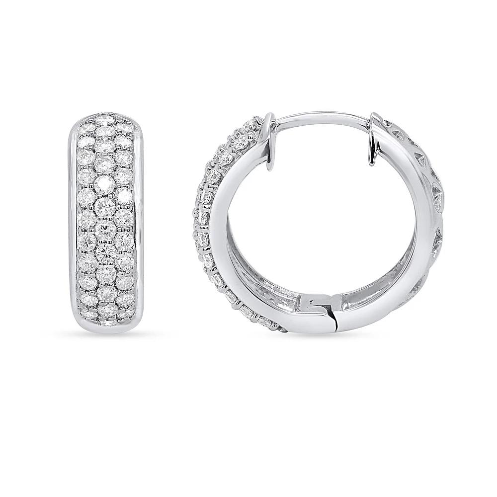 Ethique 1 Carat T.W. Lab-Grown Diamond Hoop Earrings, Women's, Sterling Silver Product Image