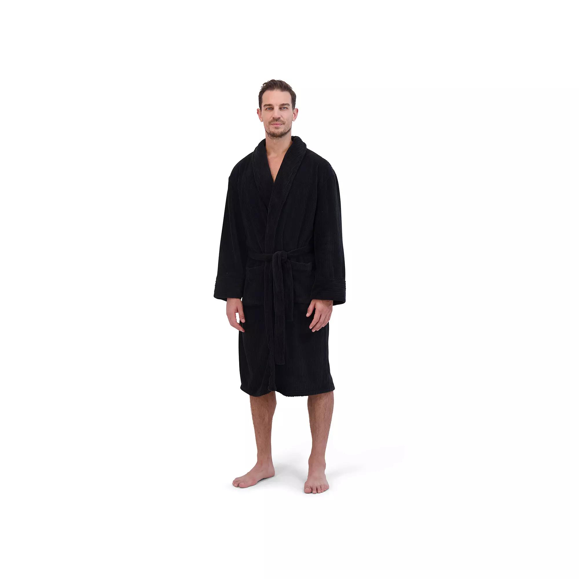 Men's Hanes Ultimate® Plush Soft Touch Robe, Black Product Image