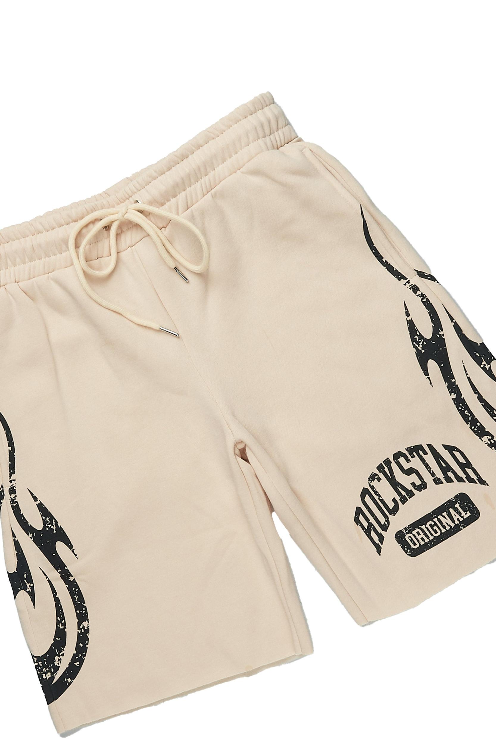 Members Beige T-Shirt/Short Set Male Product Image