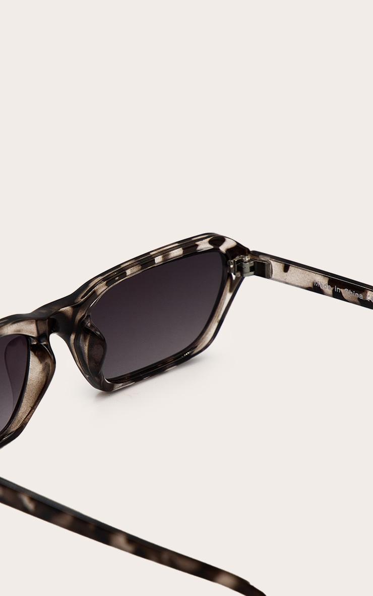 Snow Leopard Rectangle Frame Sunglasses Product Image