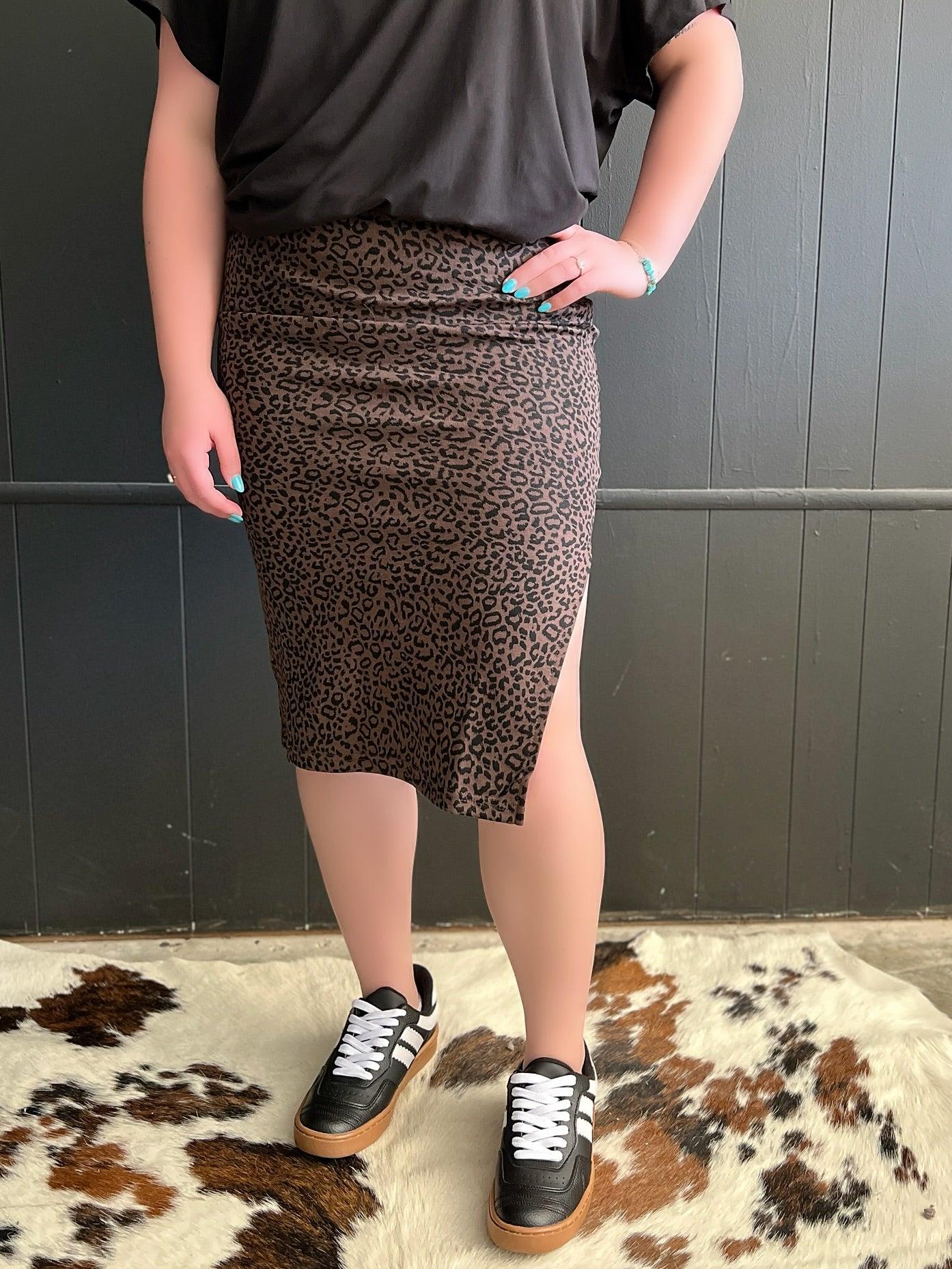 Leopard Midi Skirt - 2 Colors* Product Image