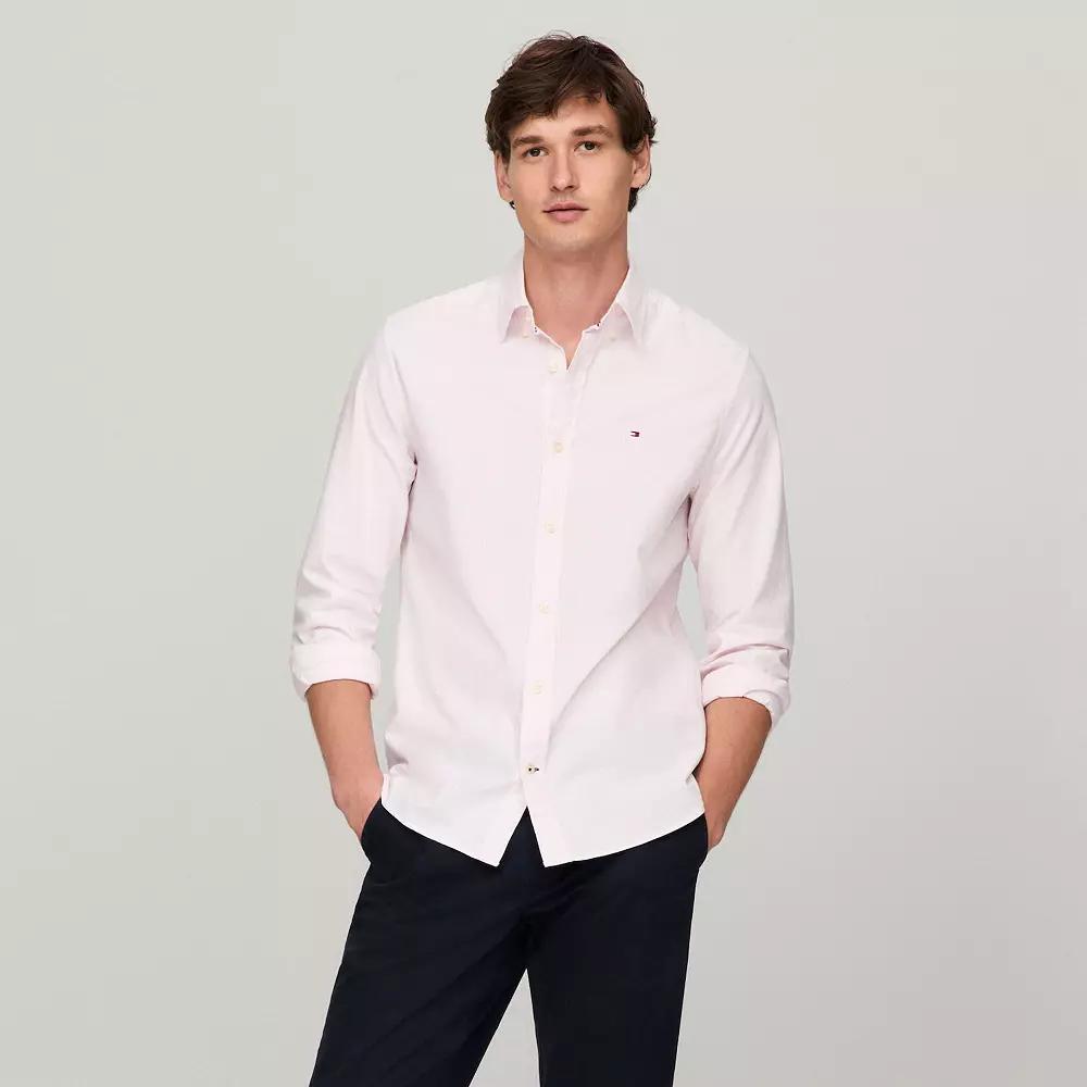 Men's Tommy Hilfiger Long Sleeve Striped Woven Shirt,  Product Image