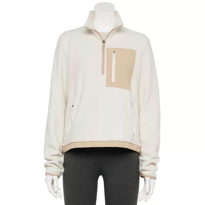 Women's Tek Gear® Mixed Media Micro Fleece Popover, Size: XXL, Mineral Black Product Image