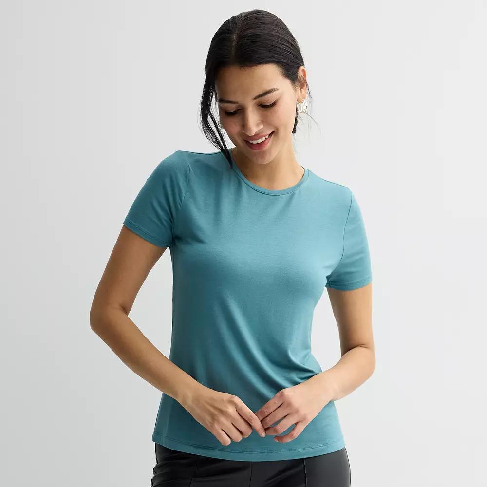 Women's Nine West Essential Crewneck Tee, Size: XXL, Carolina Bay Product Image