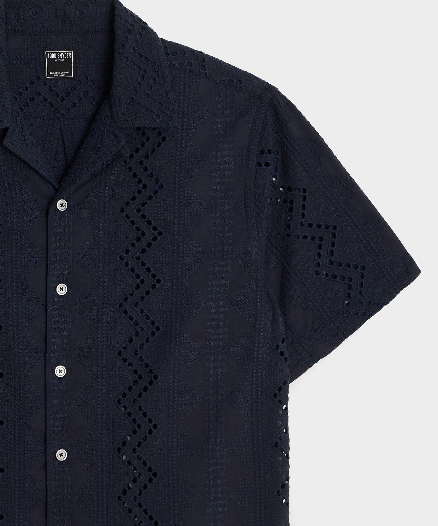 Cropped Cotton Camp Collar Shirt Product Image