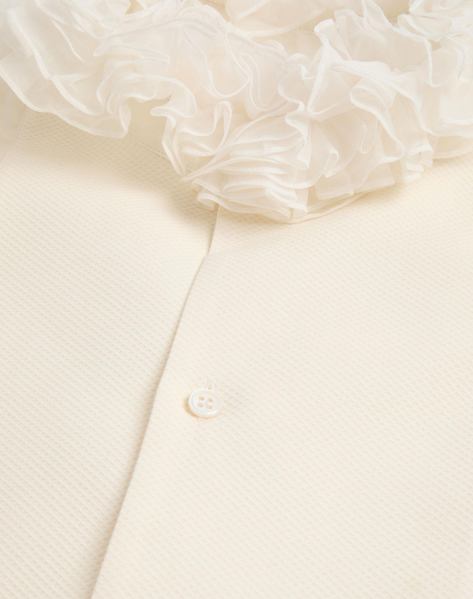 Cotton Shirt With Plastron And Ruffles Product Image