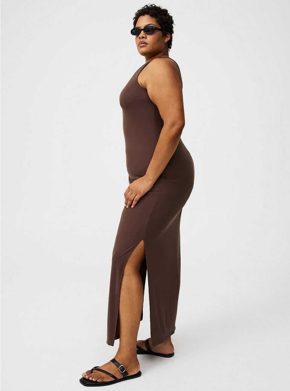 Side Slit Column Maxi Dress Product Image
