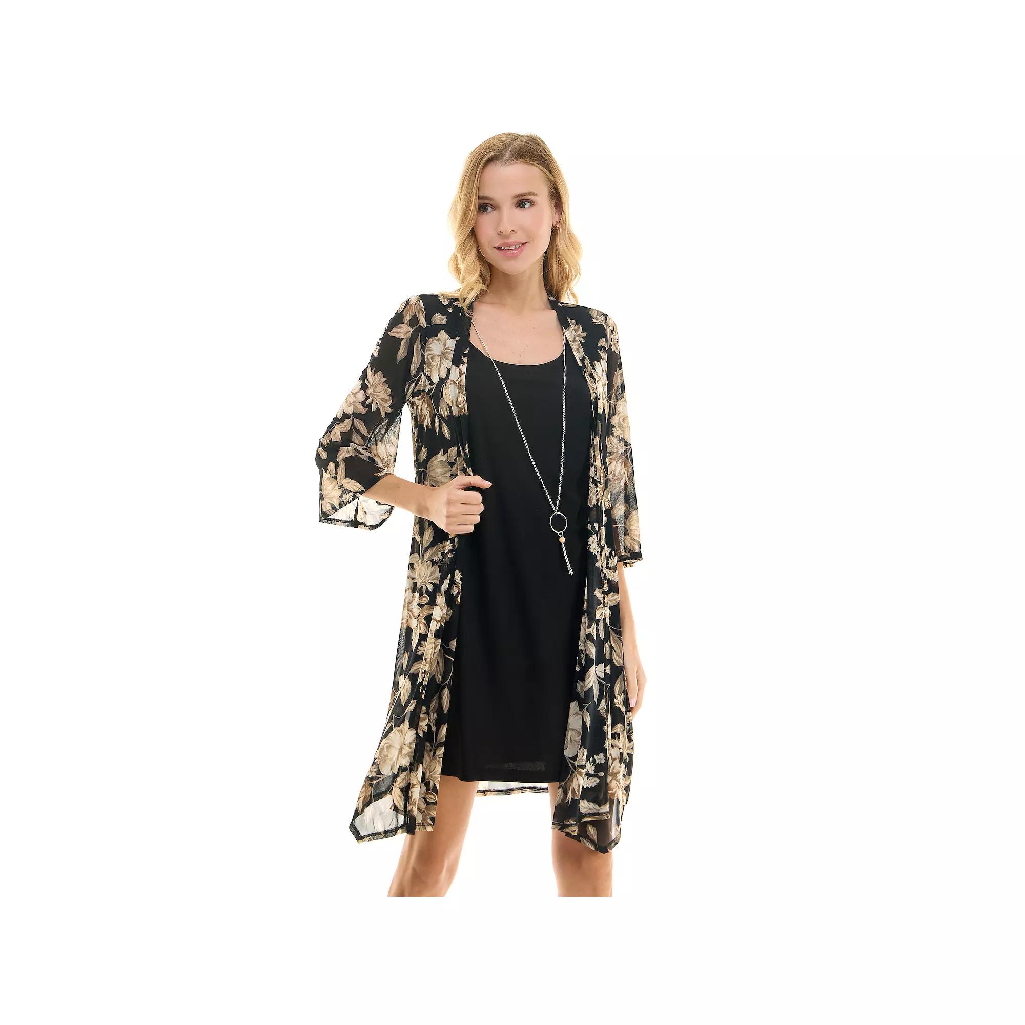 Women's Sara Michelle Jacket Dress with Necklace,  Product Image