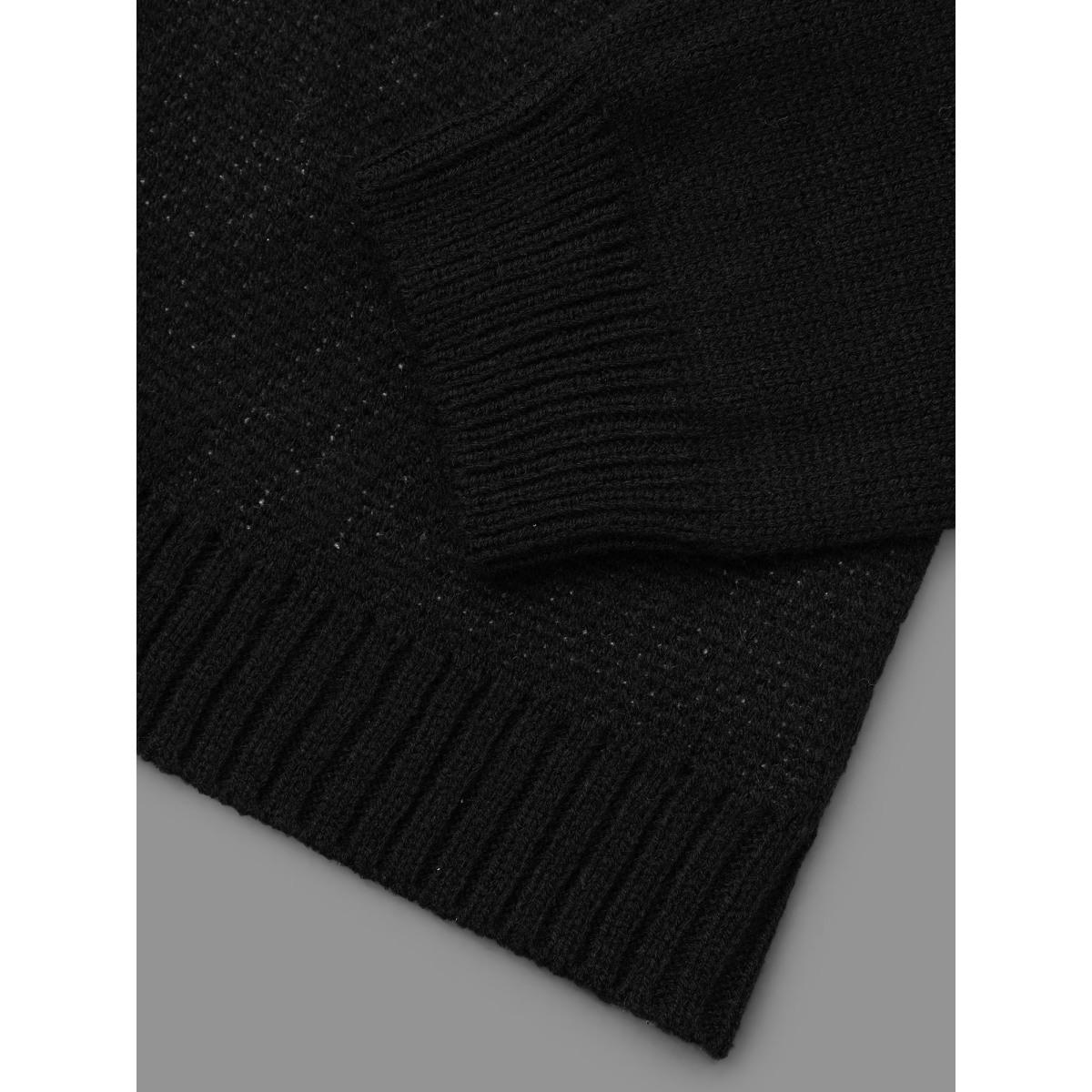 Plus Size Leopard Print Contrast Patchwork Pullover Black Women Casual Loose Long Sleeve Round Neck Everyday Pullovers BloomChic 18-20/2X Product Image