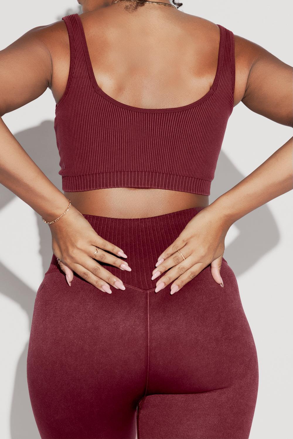 Be My Sweetheart Seamless Crop Top - Garnet Product Image