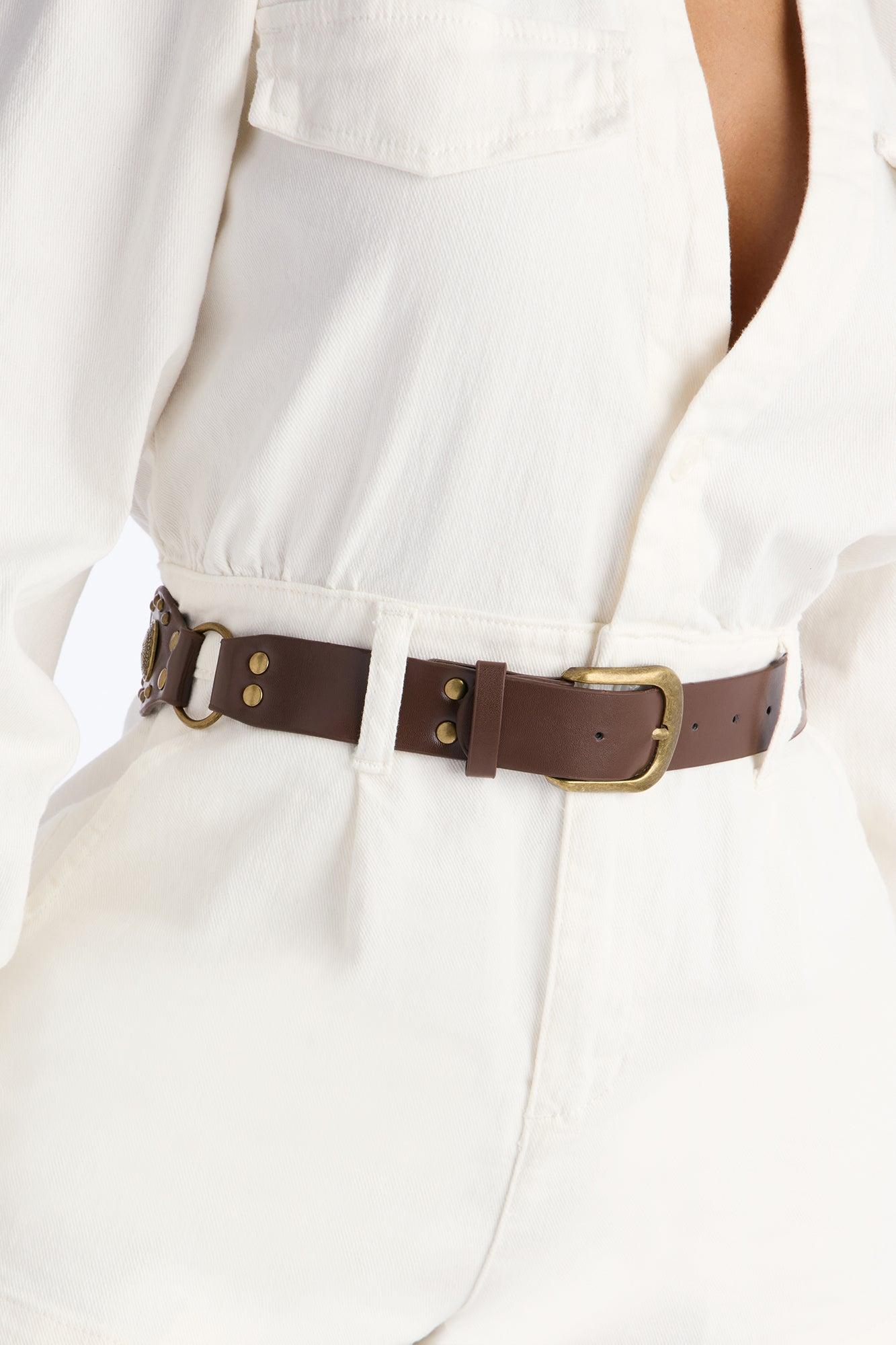 Off To La Quinta Belted Romper - Off White Female Product Image