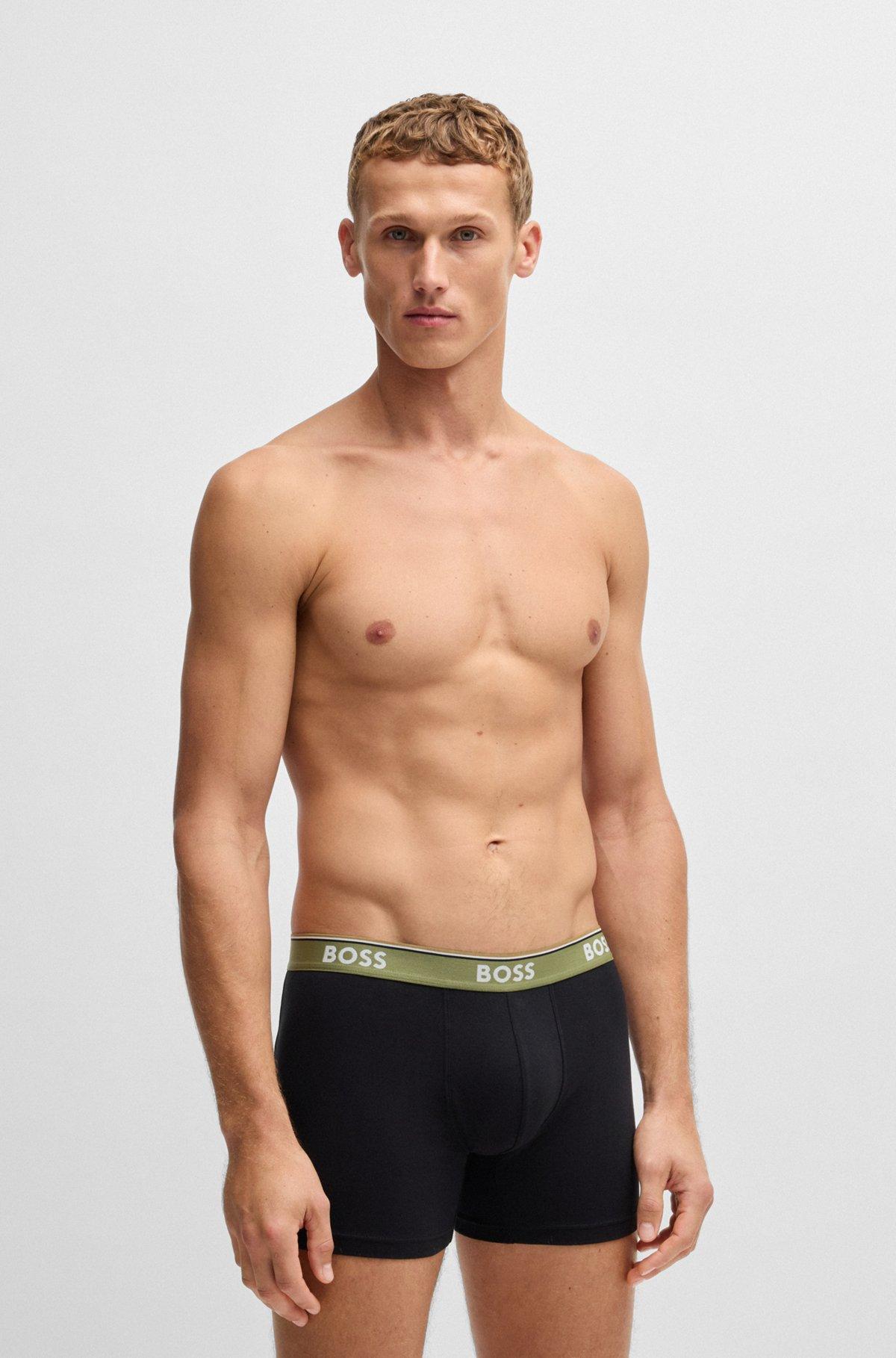 BOSS - Three-pack of stretch cotton boxer briefs - Patterned Product Image