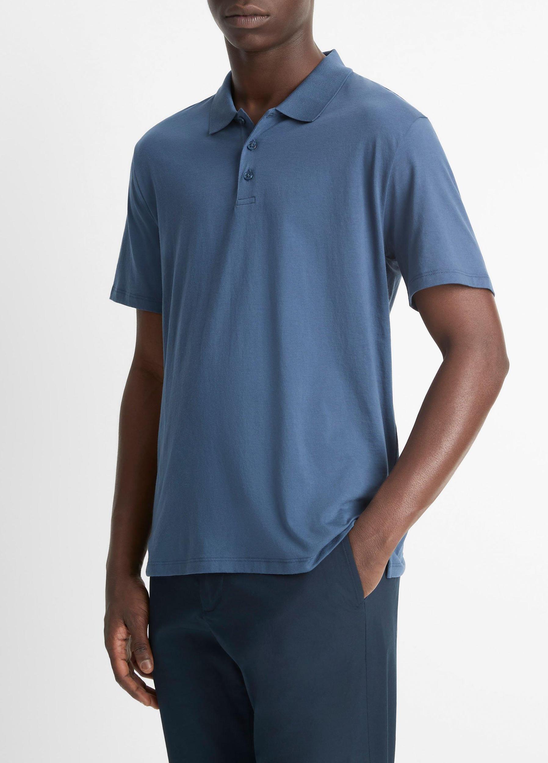 Pima Cotton Short-Sleeve Polo Shirt Product Image