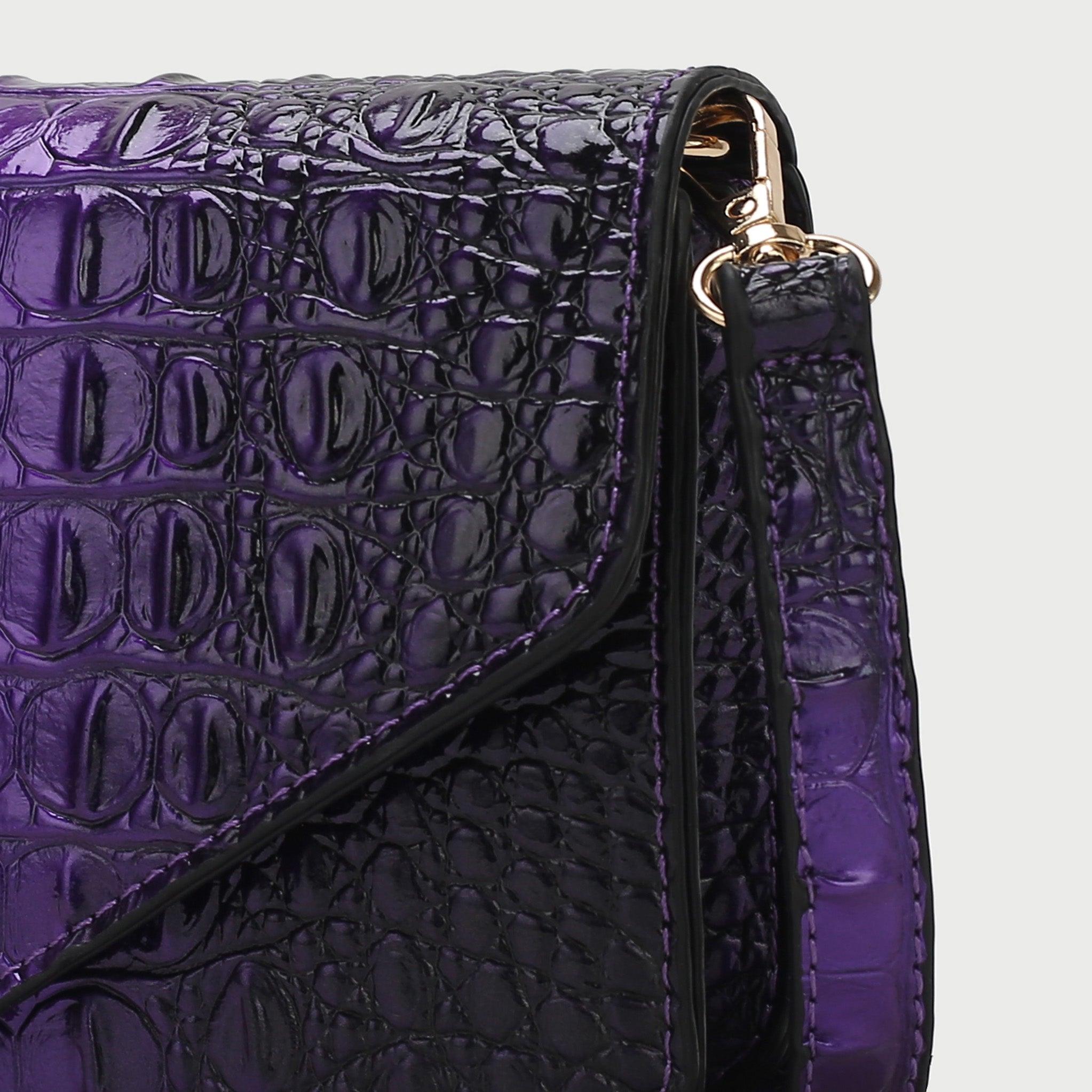 MKF Collection Women's Vanta Croc-Embossed Saddle Bag Female Product Image