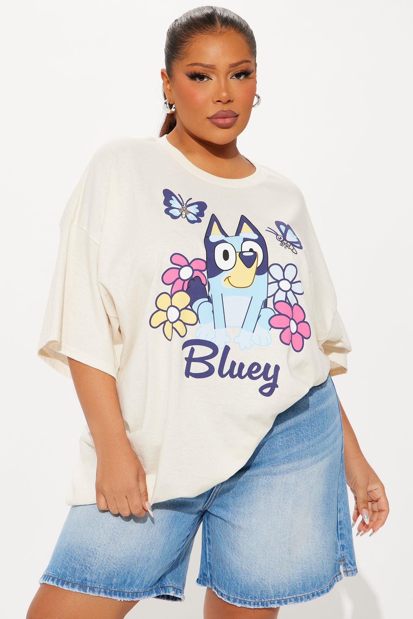 Bluey Butterflies Oversized Tee - Cream Product Image