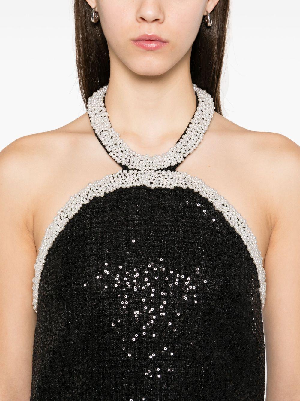 bouclé pearl-trim mini dress Product Image