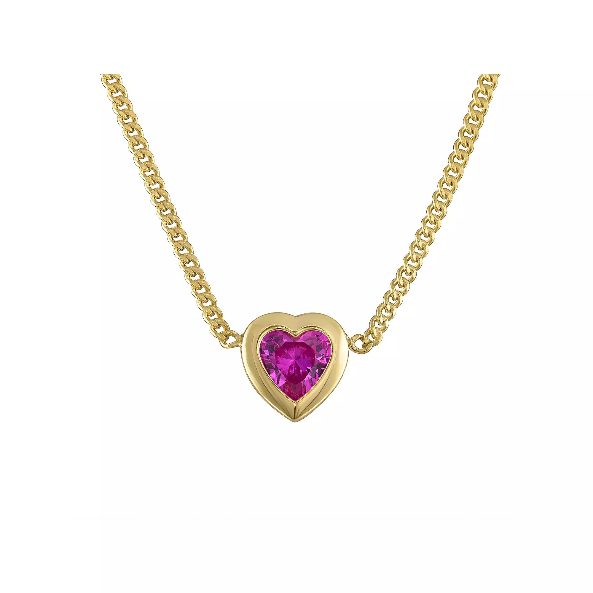 Designs by Gioelli 14k Gold Over Sterling Silver Gemstone Curb Chain Necklace, Womens, Purple Product Image