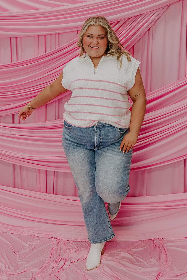 Sweet Treat Stripe Sweater Top Curves Product Image