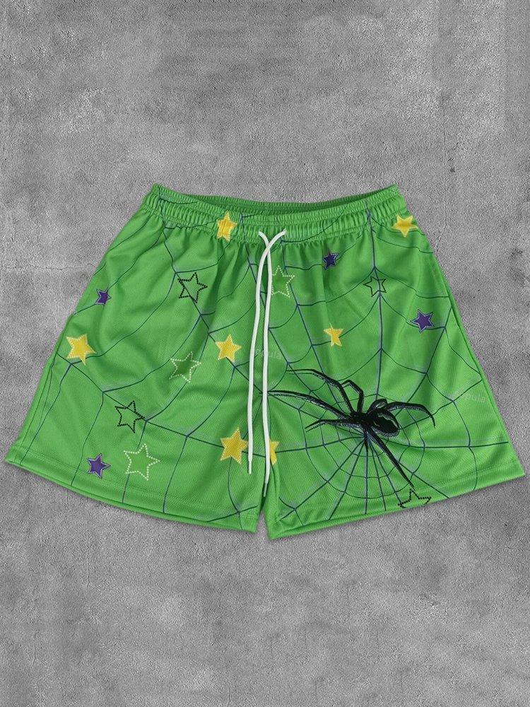 Sopula Spider Star Art Graphics Mesh Shorts Product Image