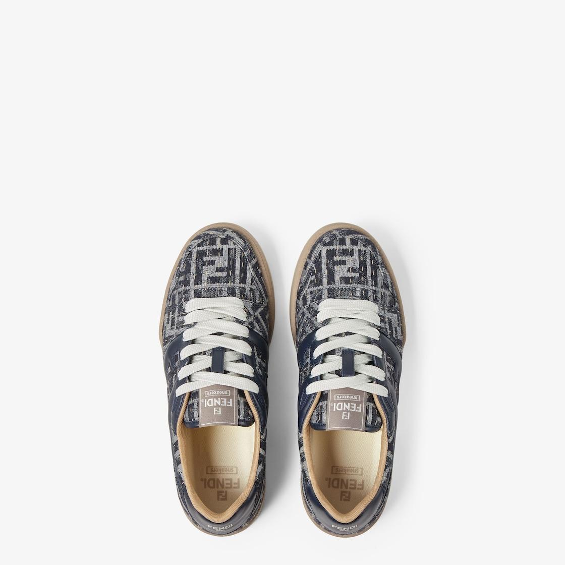 Fendi Match SneakersBlue denim low-tops Product Image