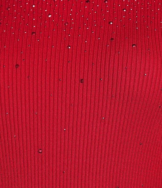 Calvin Klein Studded Mock Neck Long Sleeve Knit Top Product Image