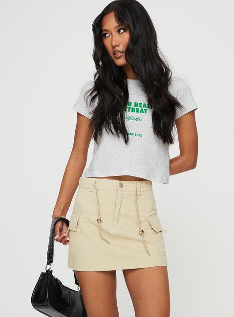 Torres Cargo Mini Skirt Beige Product Image
