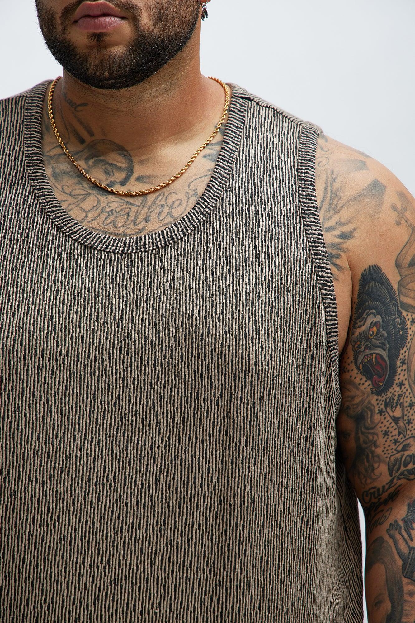 Leon Textured Tank - Taupe/combo Product Image