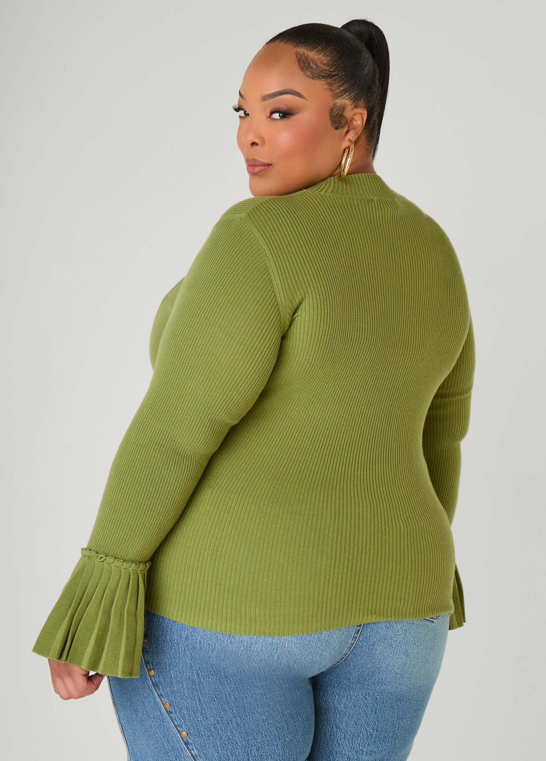Pleated Bell Sleeve Sweater Product Image