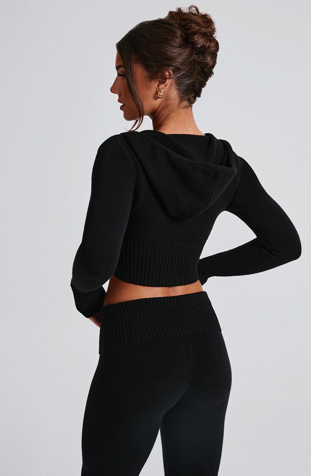Portia Knit Hoodie - Black Product Image