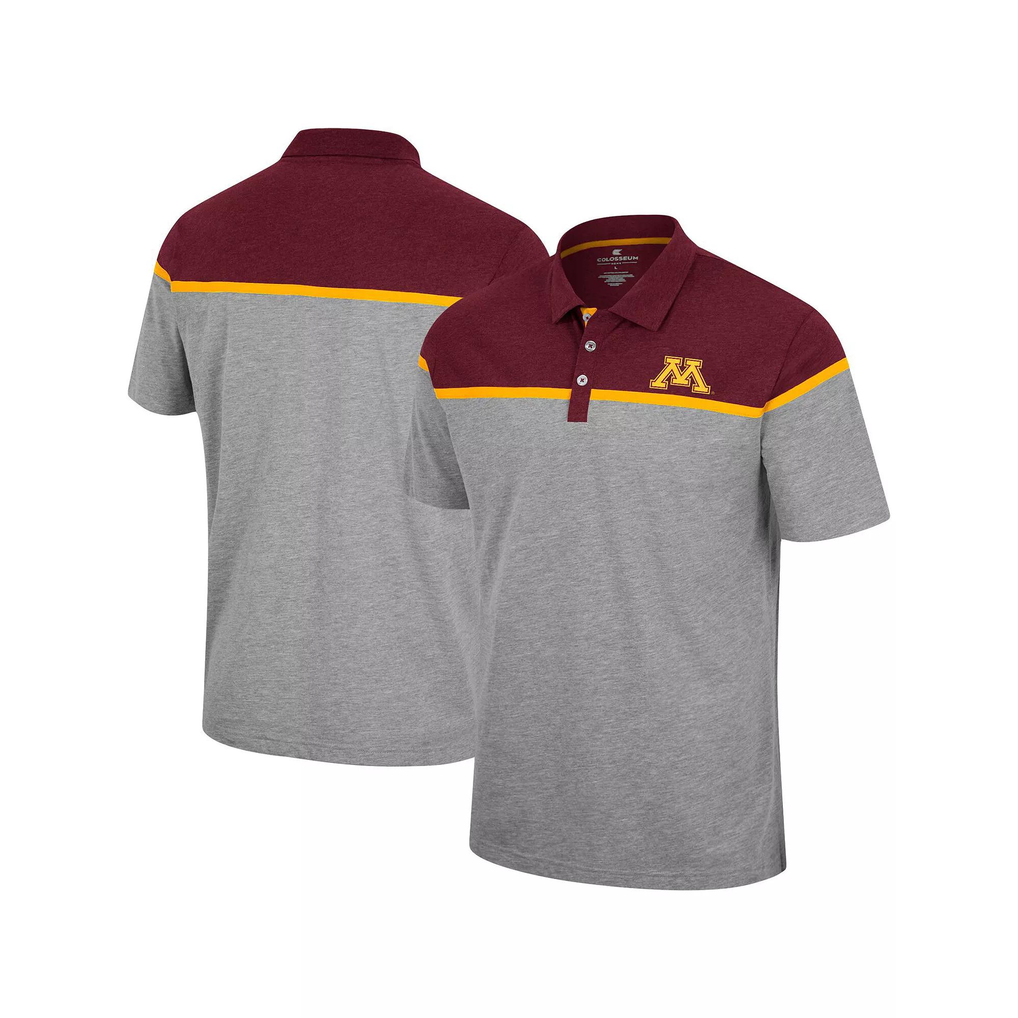 Men's Colosseum Heather Gray Minnesota Golden Gophers Chamberlain Polo, Size: XL, Grey Product Image