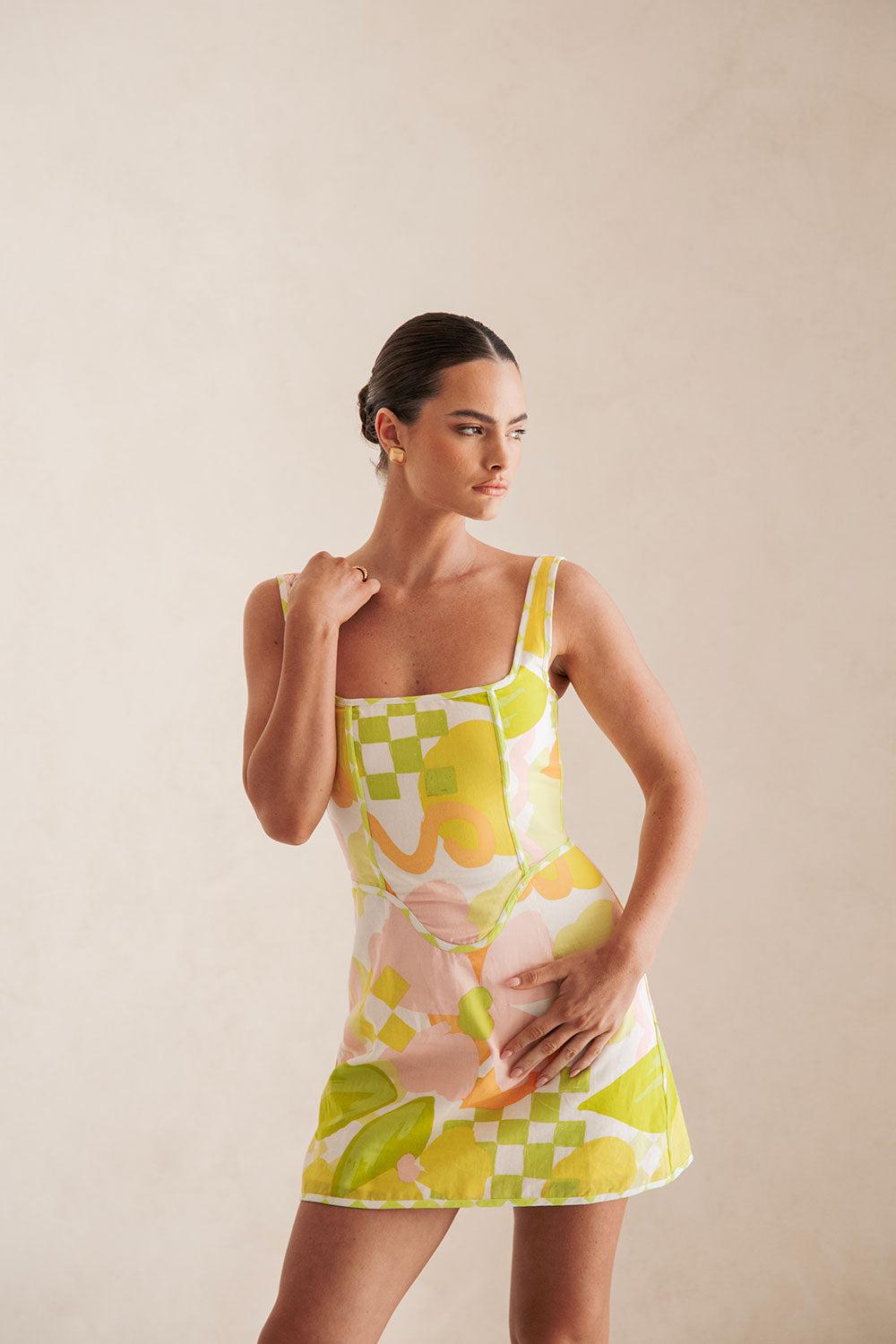 Tyler Dress - Checker Floral Product Image