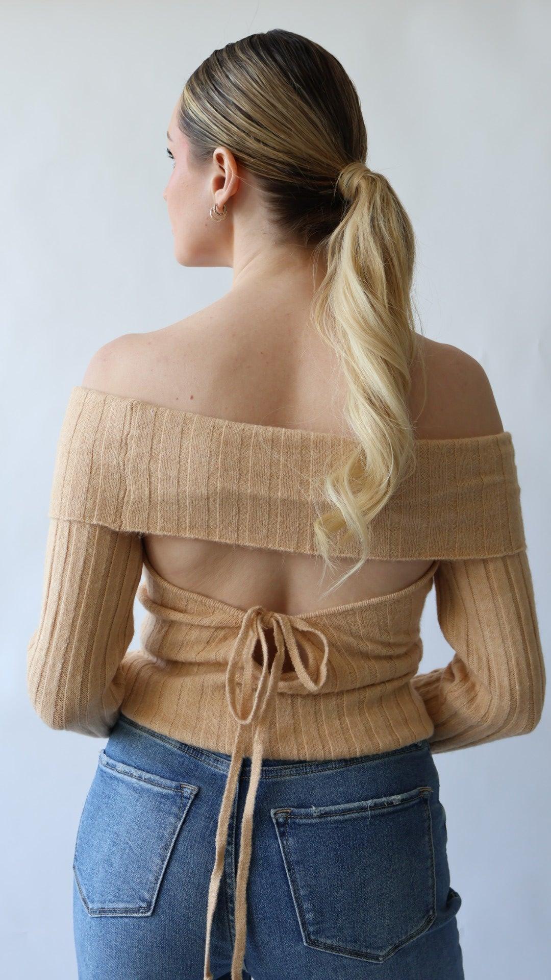 Off Shoulder Sweater Top Product Image
