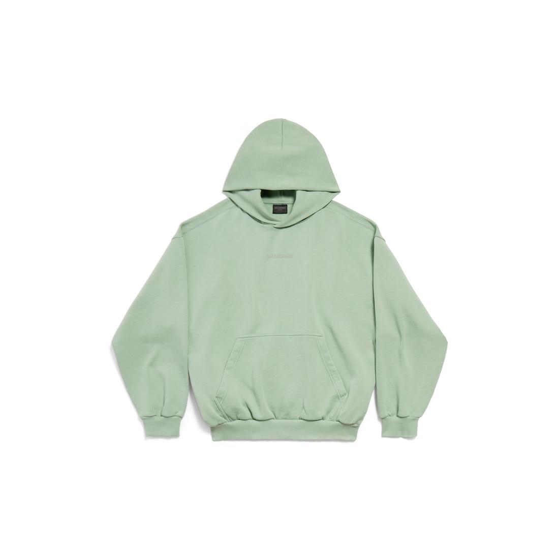 Balenciaga Back Reflective Hoodie Medium Fit in Sage Green Product Image