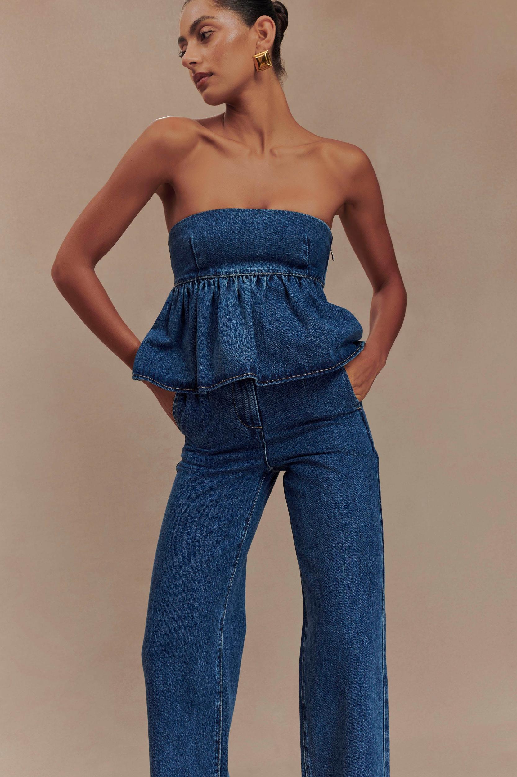 Rayne Wide Leg Denim Jeans - 90'S Blue Product Image
