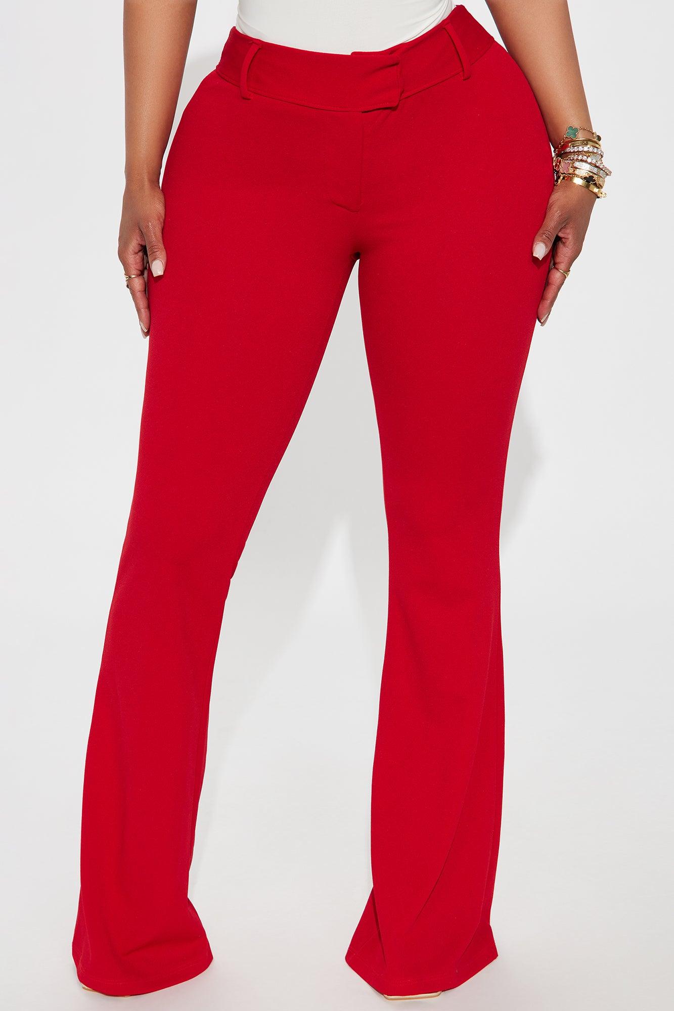 Zulema Crepe Flare Pant - Red Female Product Image
