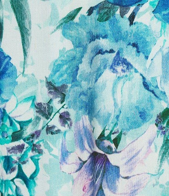 Alex Marie Monroe Pink Floral Short Puff Sleeve Sweetheart Halter Tie Neck A-Line Midi Dress Product Image