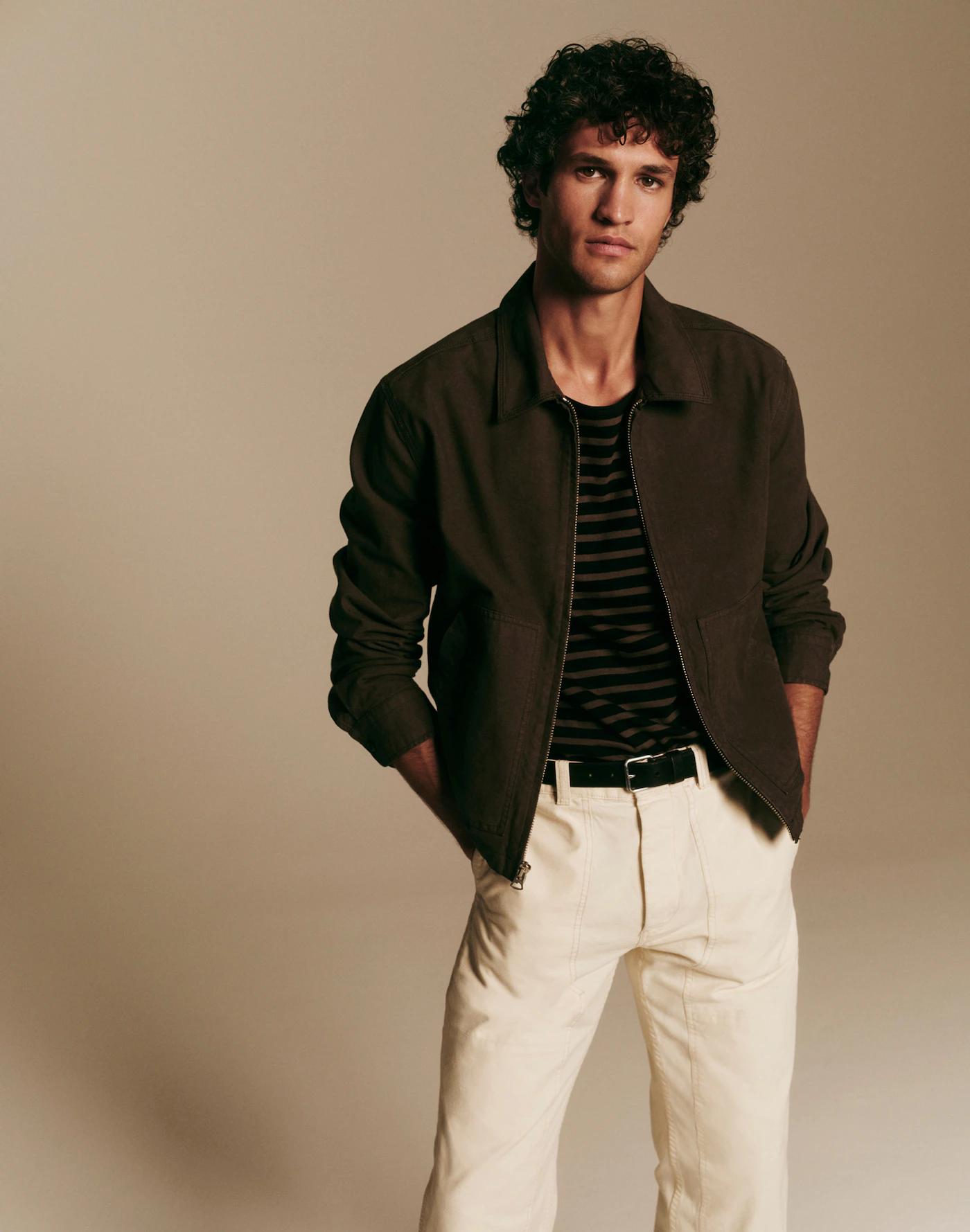 Zip-Front Jacket in Cotton Canvas Product Image