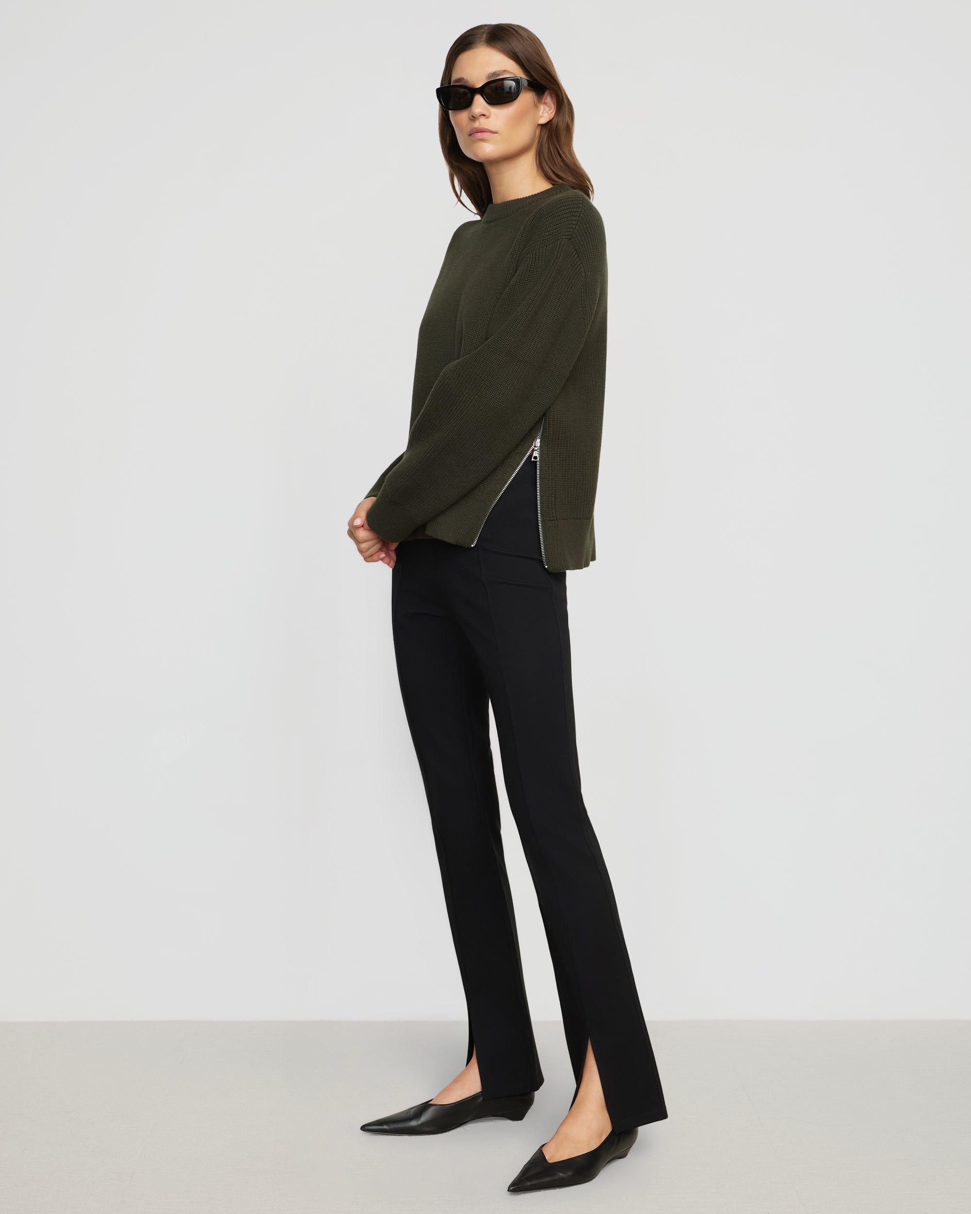 Cass Front-Split Ponte Stretch Pant Product Image
